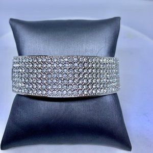 Front CZ Crystals Silver Filled Bracelet